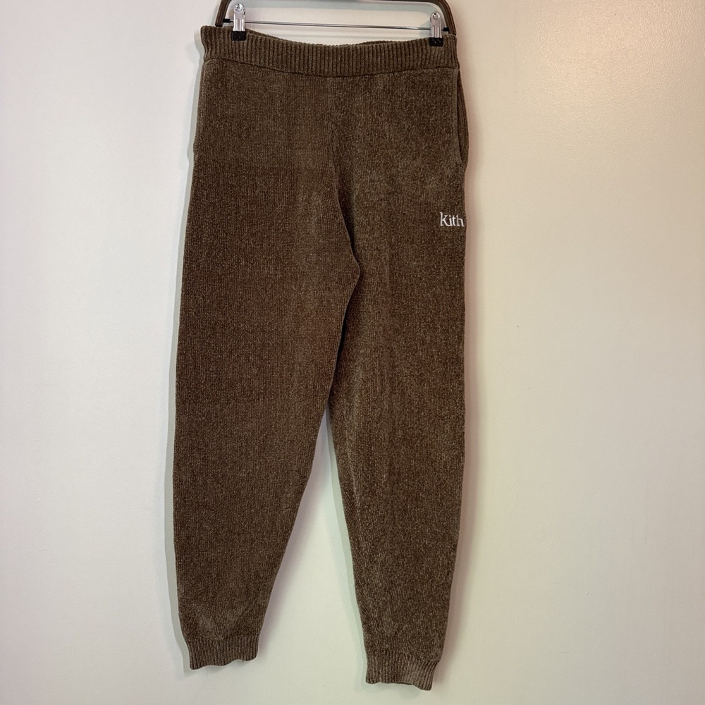 Kith Terry Fleece Sweat Pants Mens Size M Brown Casual Classic Lounge Logo